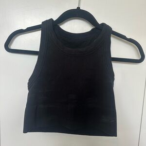 Alo black high neck cropped tank